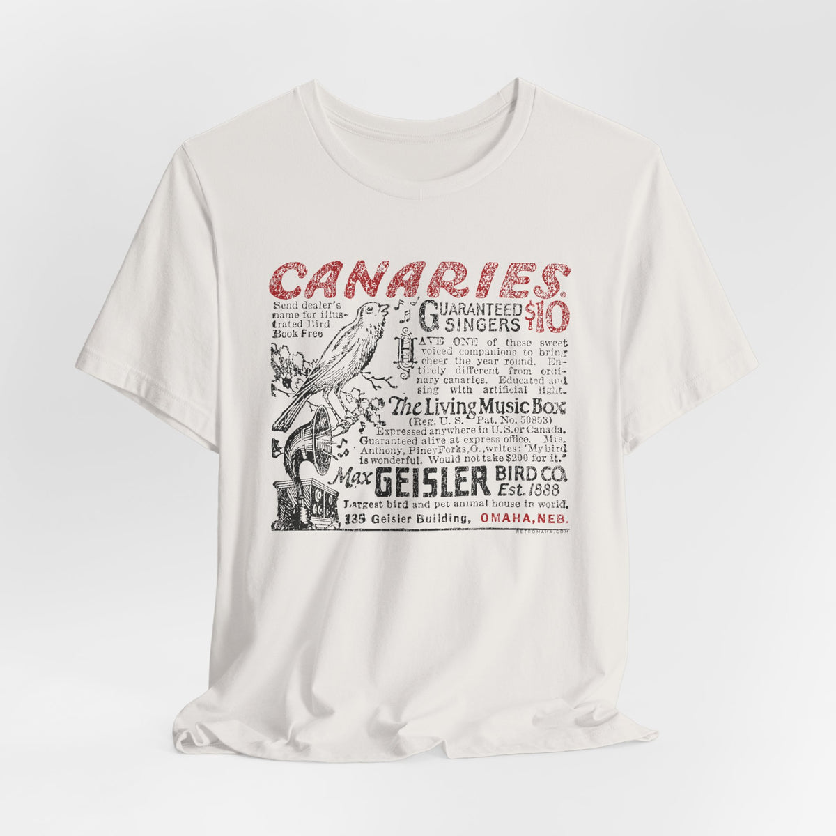 CANARIES $10 (VINTAGE OMAHA AD) Short Sleeve Tee