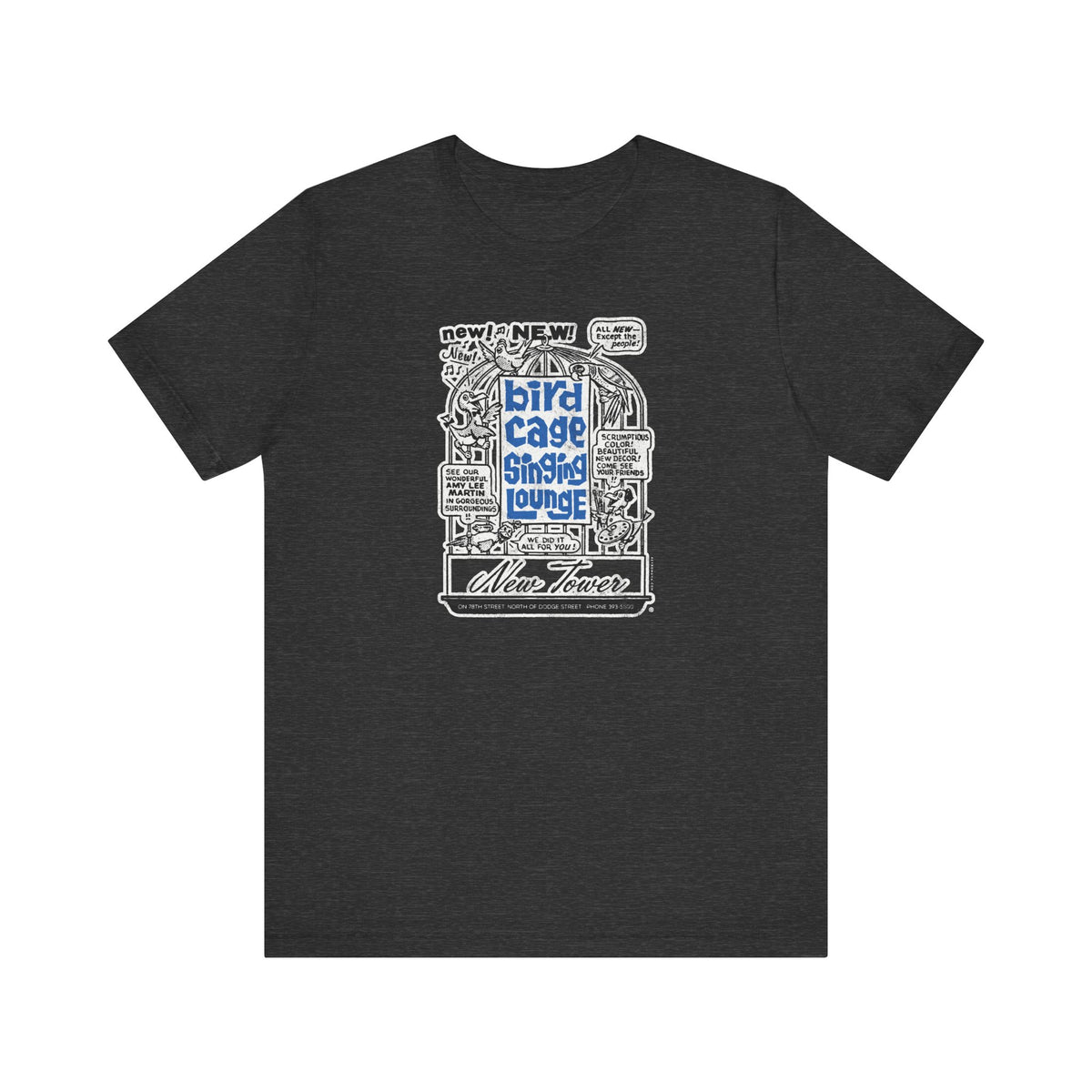 BIRD CAGE SINGING LOUNGE (NEWSPAPER AD) Short Sleeve Tee