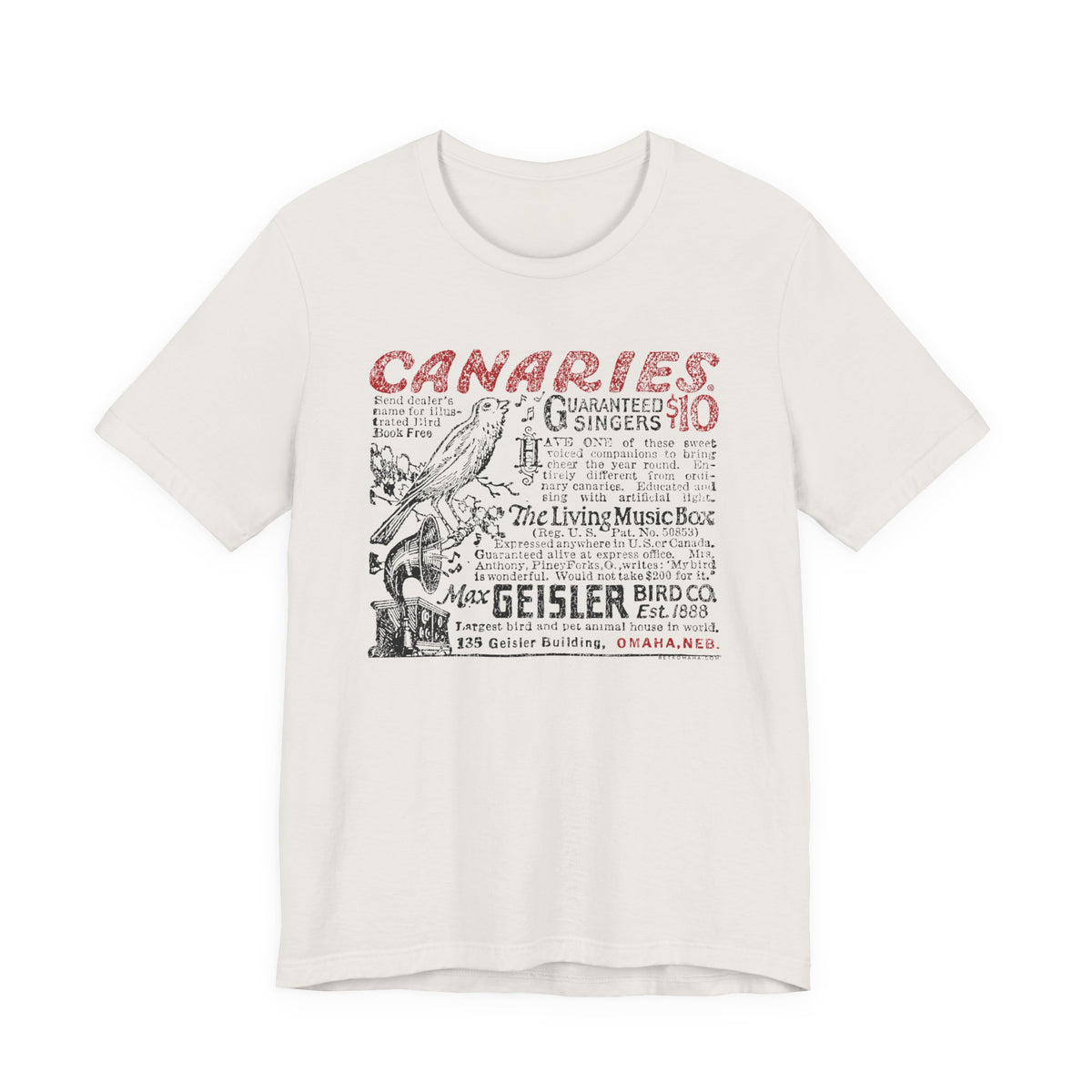 CANARIES $10 (VINTAGE OMAHA AD) Short Sleeve Tee